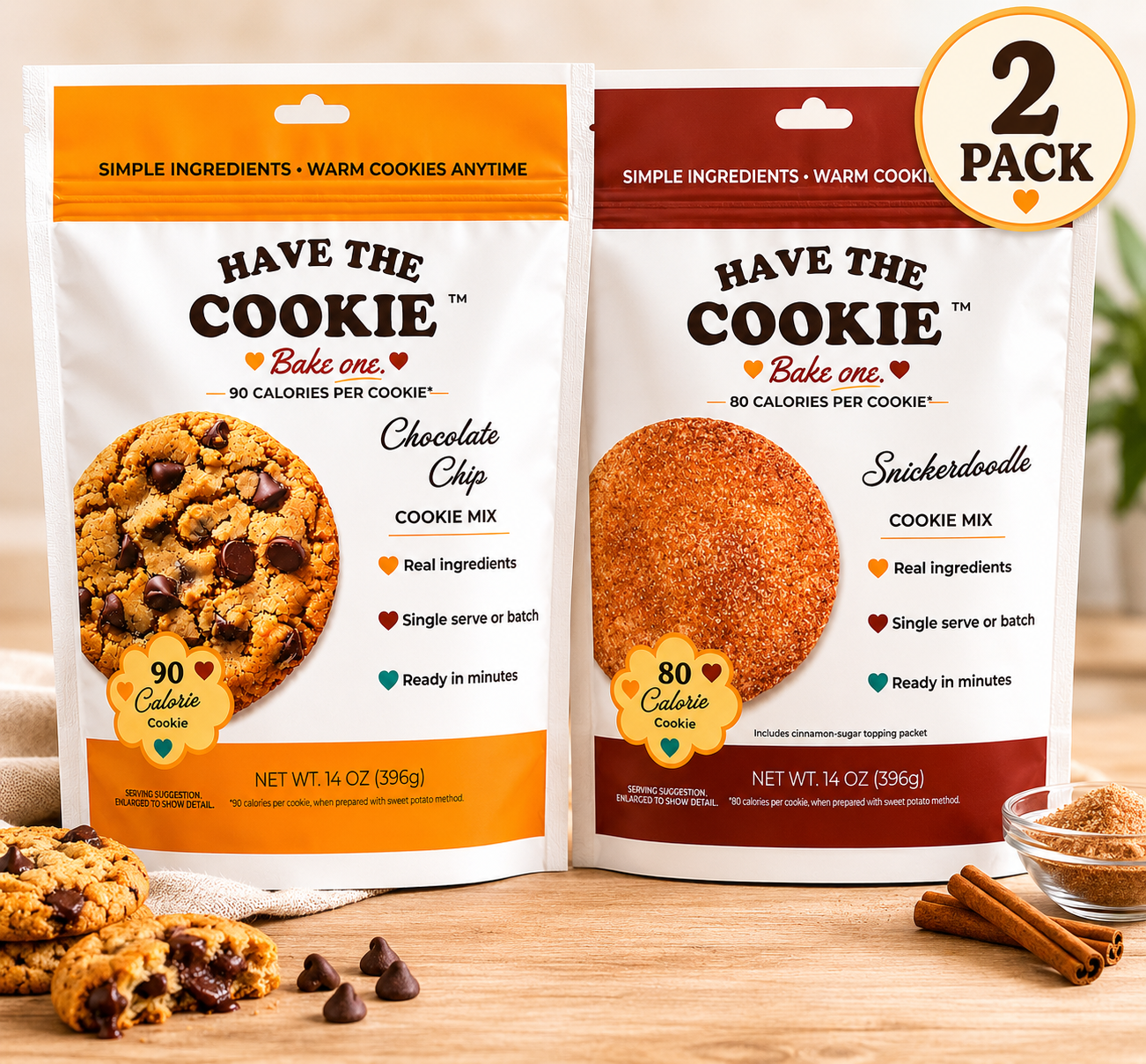 Chocolate Chip + Snickerdoodle Cookie Mix 2 Pack